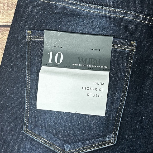 NWT White House Black Market Slim Sculpt Jeans Size 10 High Rise Dark Wash - Picture 6 of 10